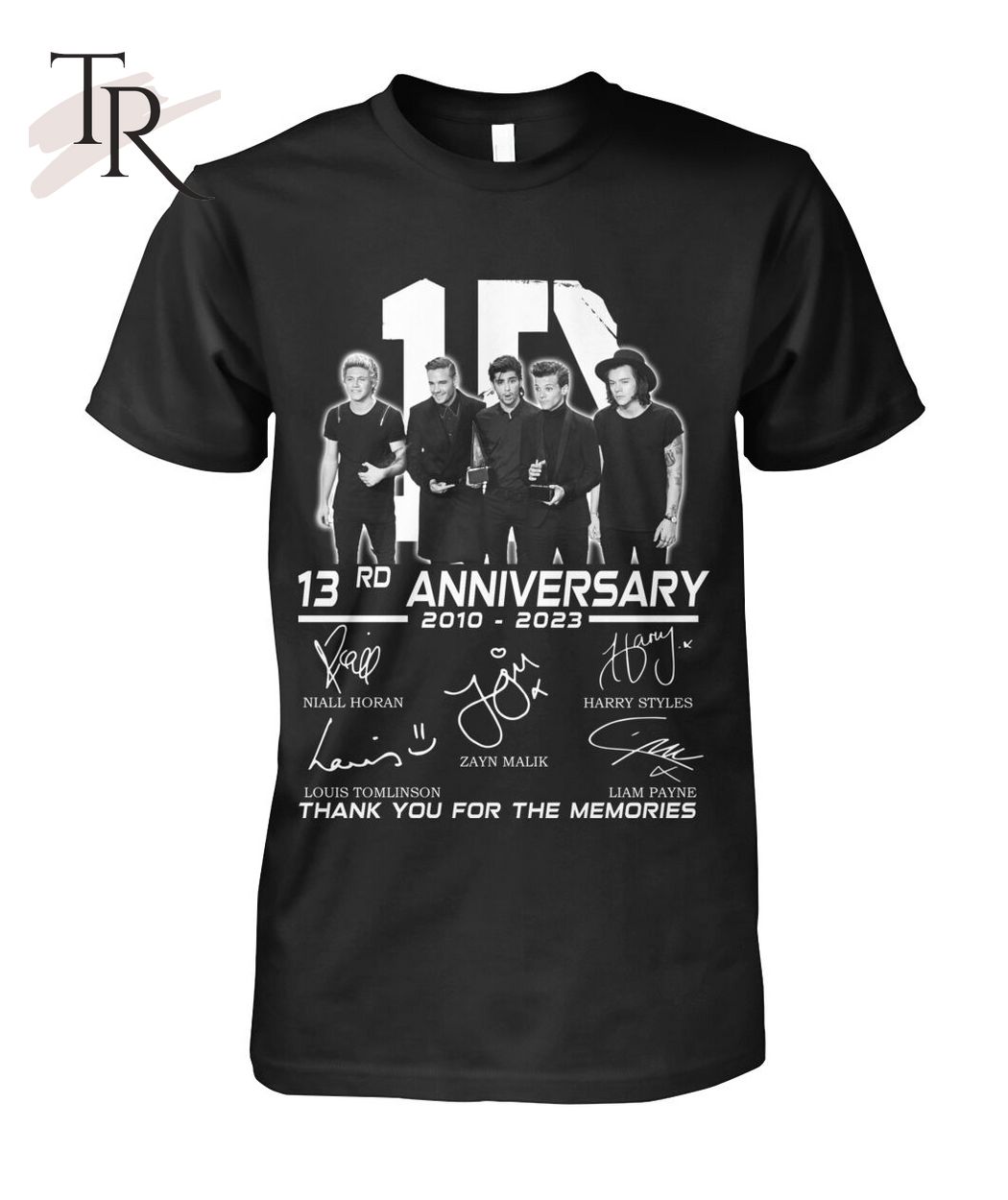 One Direction 1D 13rd Anniversary 2010 - 2023 Thank You For The Memories T-Shirt
