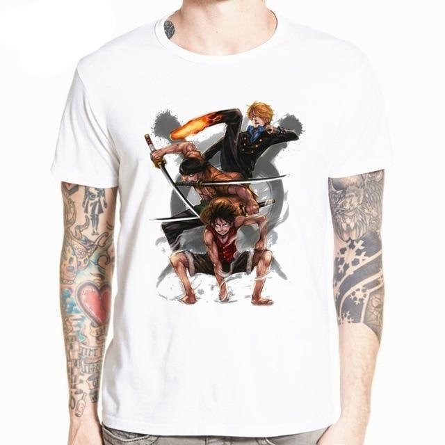One Piece T-Shirts - One Piece T-Shirt Fan Art Luffy Sanji and Zoro