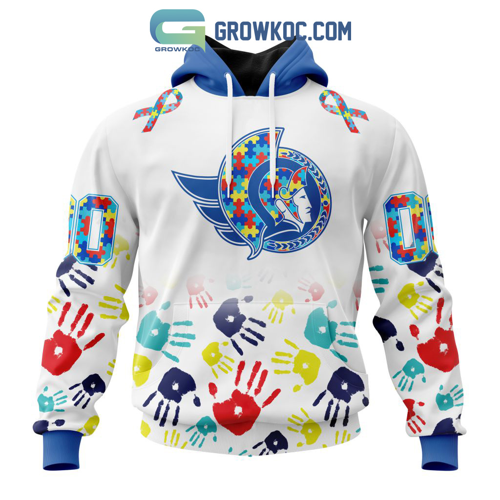 Ottawa Senators NHL Special Autism Awareness Hands Hoodie T Shirt