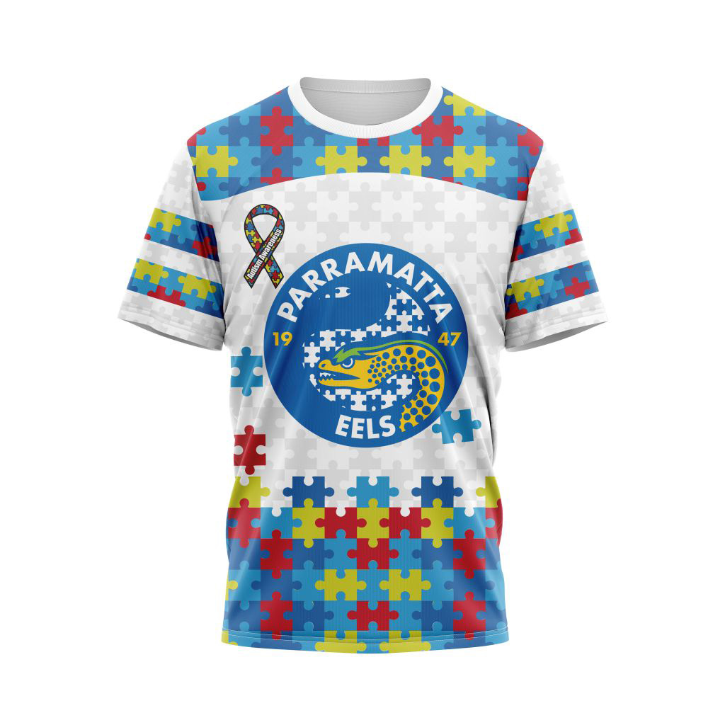 Parramatta Eels NRL Autism Awareness Concept Kits Hoodie T Shirt