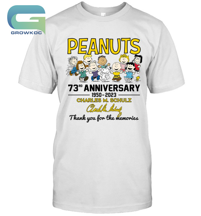 Peanuts Snoopy 73rd Anniversary 1950-2023 Thank You For The Memories T-Shirt