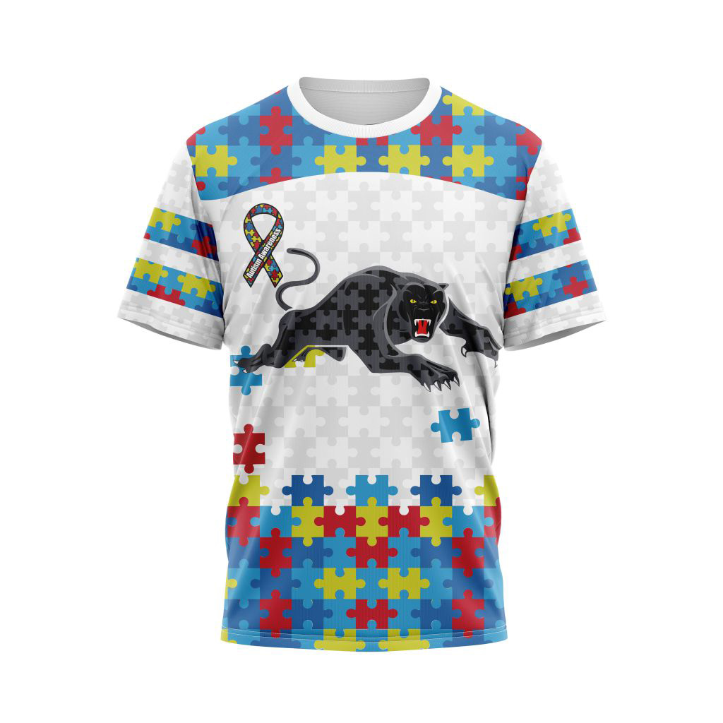 Penrith Panthers NRL Autism Awareness Concept Kits Hoodie T Shirt