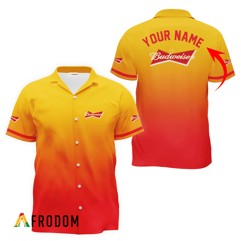 Personalized Budweiser Beer Gradient Hawaiian Shirt