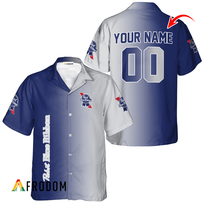 Personalized Gradient Pabst Blue Ribbon Hawaiian Shirt