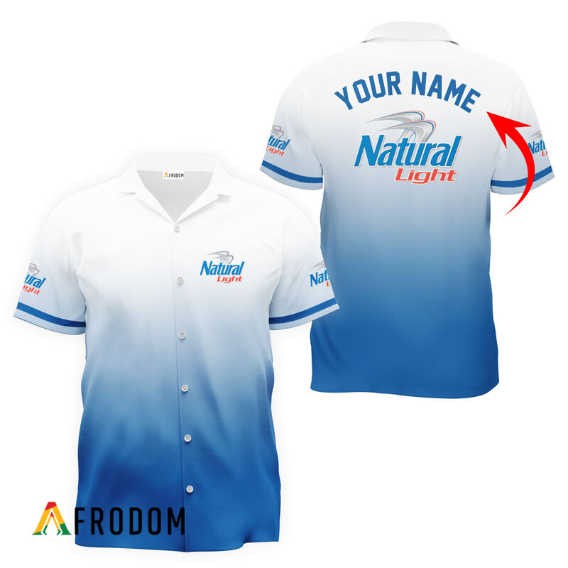 Personalized Natural Light Gradient Hawaiian Shirt
