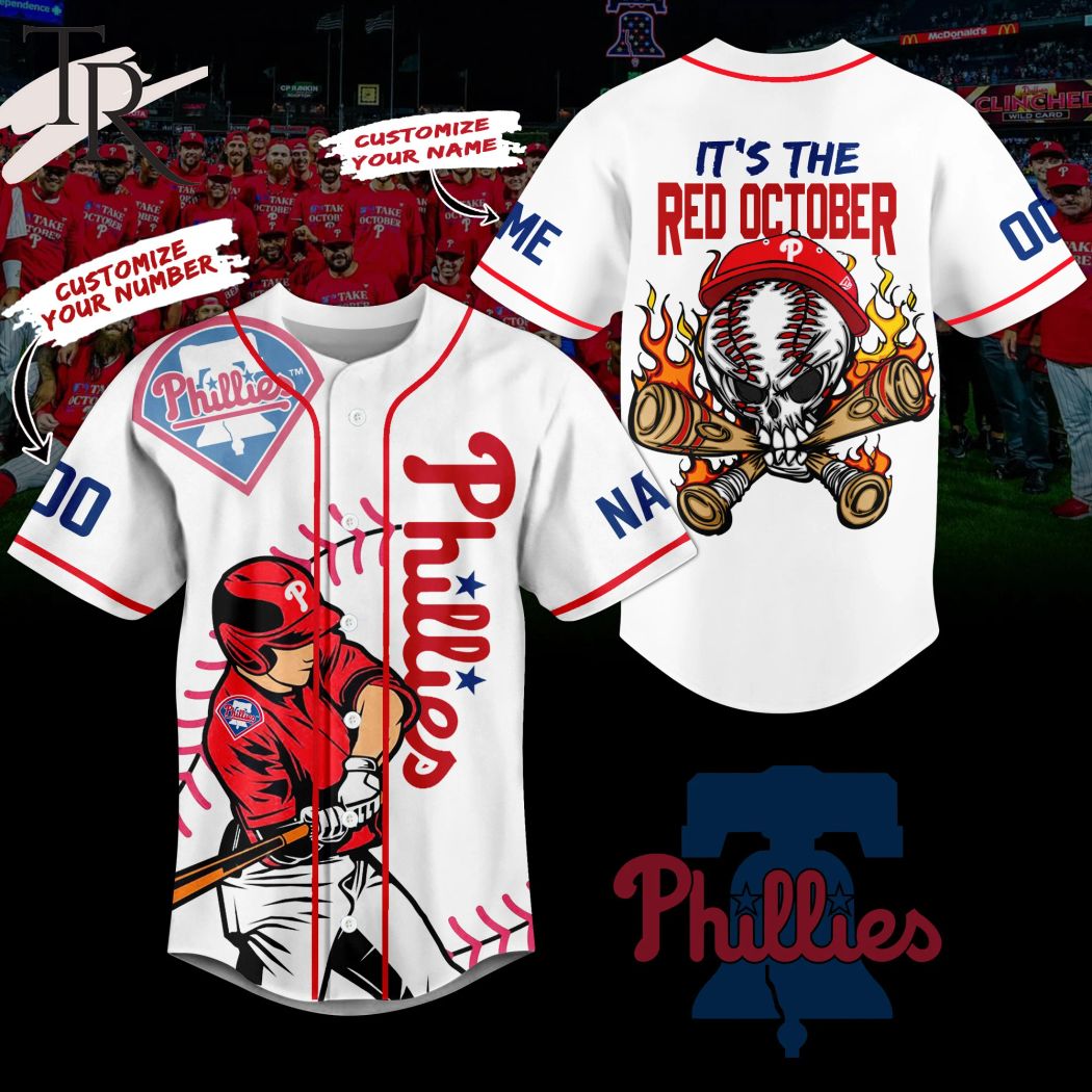 Personalized Philadelphia Phillies It's The Red October Baseball Jersey