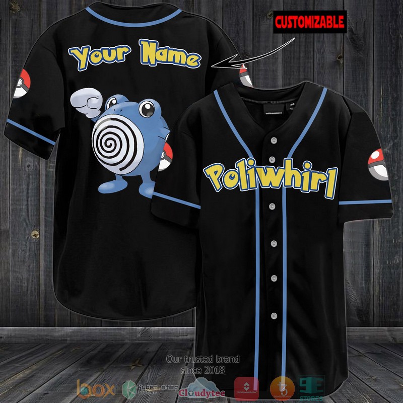 Personalized Pokemon Poliwhirl Baseball Jersey
