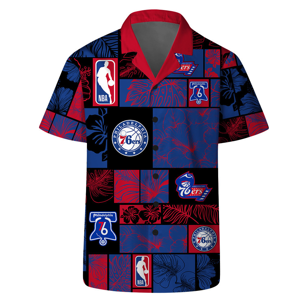 Philadelphia 76ers National Basketball Association AOP Hawaiian Shirt V2 NBA Pattern