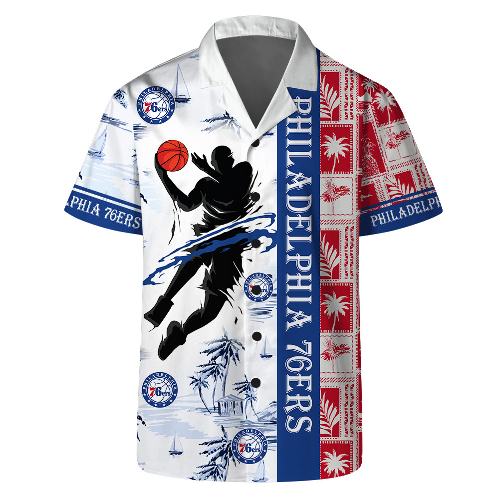 Philadelphia 76ers National Basketball Association AOP Hawaiian Shirt V3 NBA Pattern
