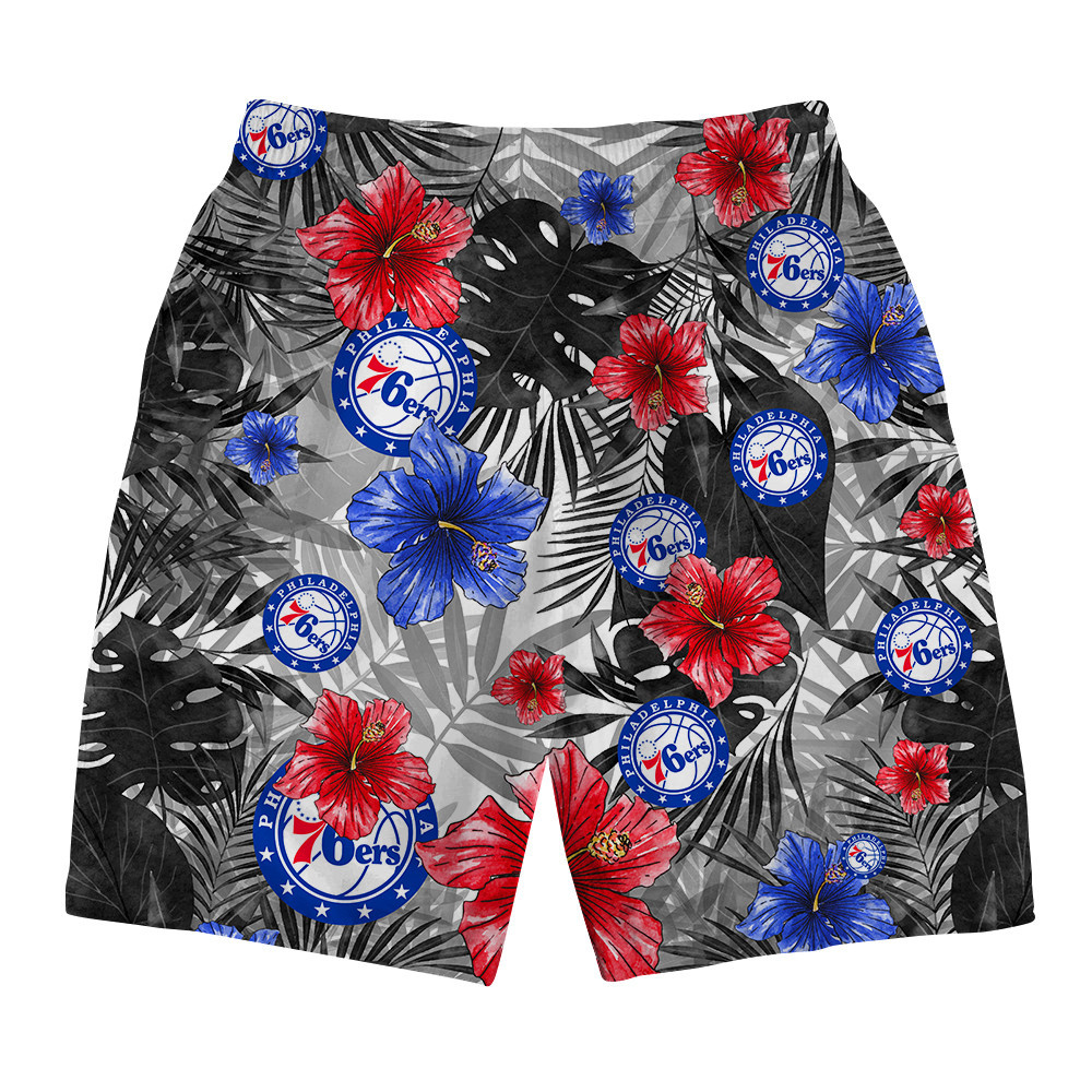 Philadelphia 76ers National Basketball Association Hawaiian Set Floral V1 NBA Pattern