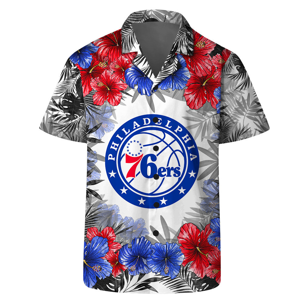 Philadelphia 76ers National Basketball Association Hawaiian Set Floral V1 NBA Pattern