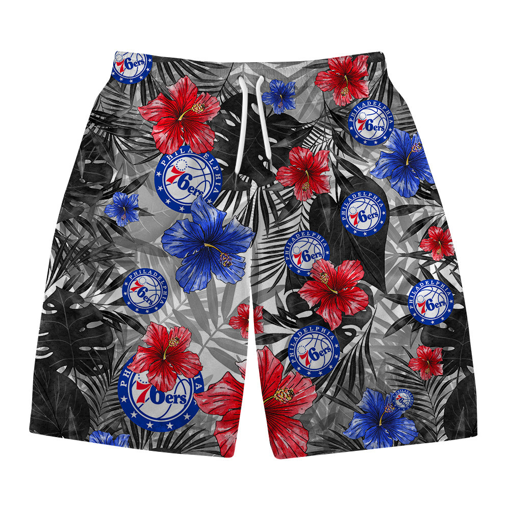 Philadelphia 76ers National Basketball Association Hawaiian Set Floral V1 NBA Pattern