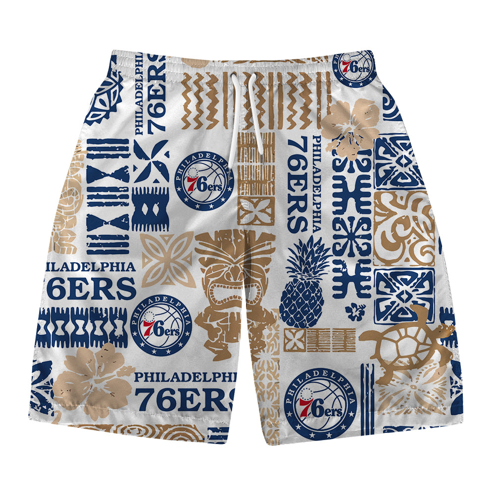 Philadelphia 76ers National Basketball Association Hawaiian Set Floral V3 NBA Pattern