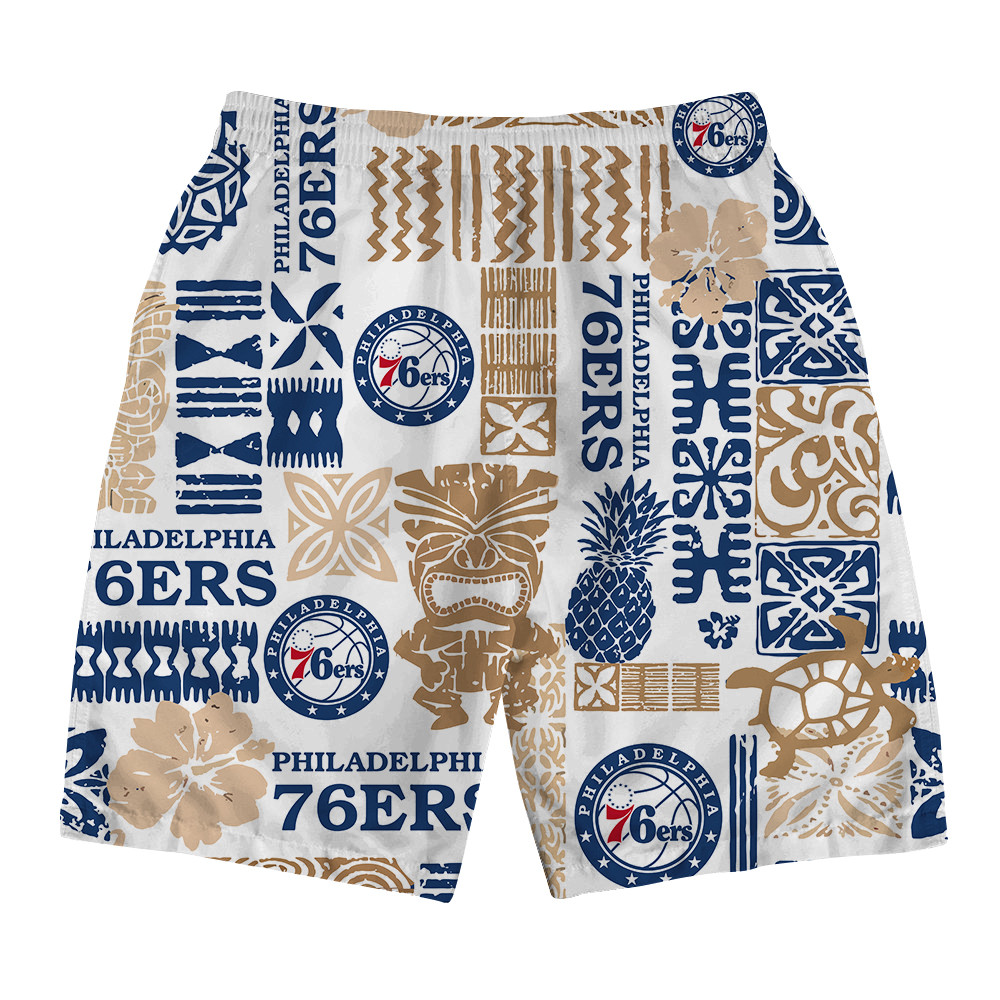Philadelphia 76ers National Basketball Association Hawaiian Set Floral V3 NBA Pattern
