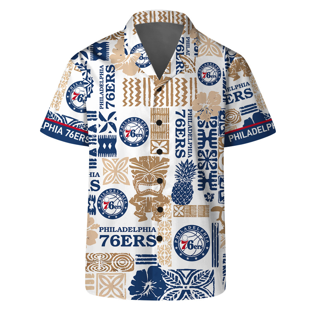 Philadelphia 76ers National Basketball Association Hawaiian Set Floral V3 NBA Pattern