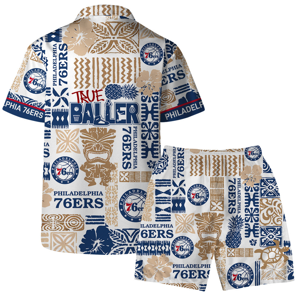 Philadelphia 76ers National Basketball Association Hawaiian Set Floral V3 NBA Pattern