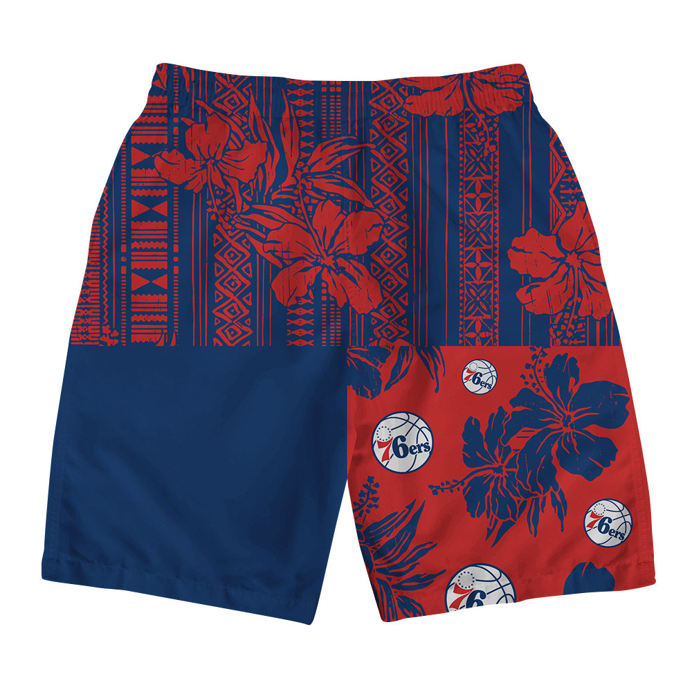 Philadelphia 76ers National Basketball Association Hawaiian Set Floral V5 NBA Pattern