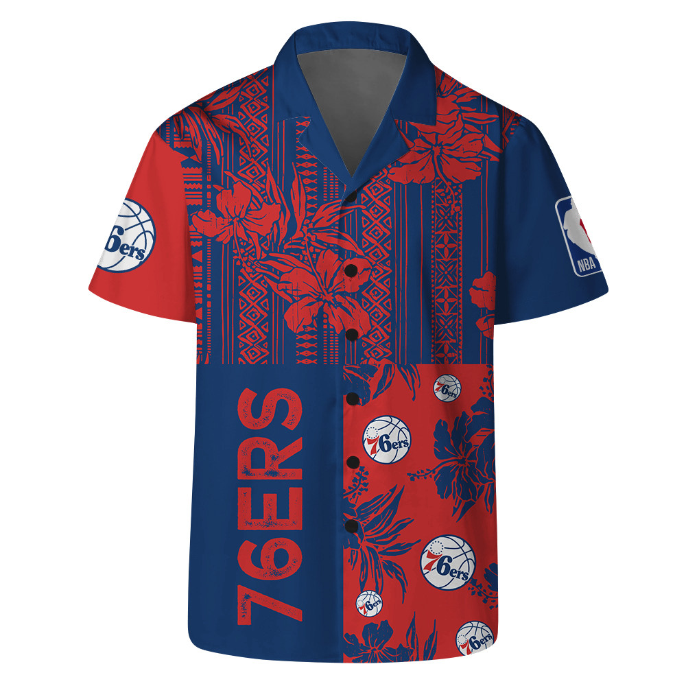 Philadelphia 76ers National Basketball Association Hawaiian Set Floral V5 NBA Pattern