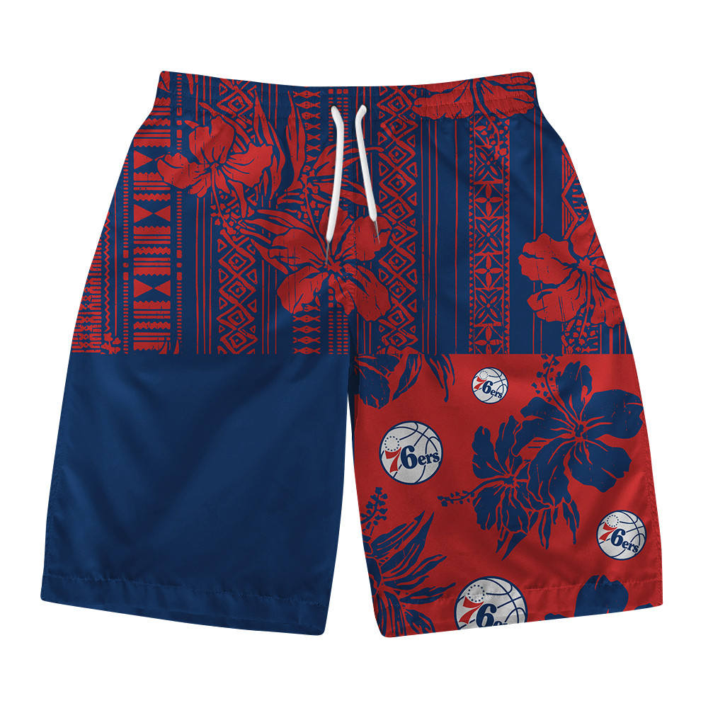 Philadelphia 76ers National Basketball Association Hawaiian Set Floral V5 NBA Pattern