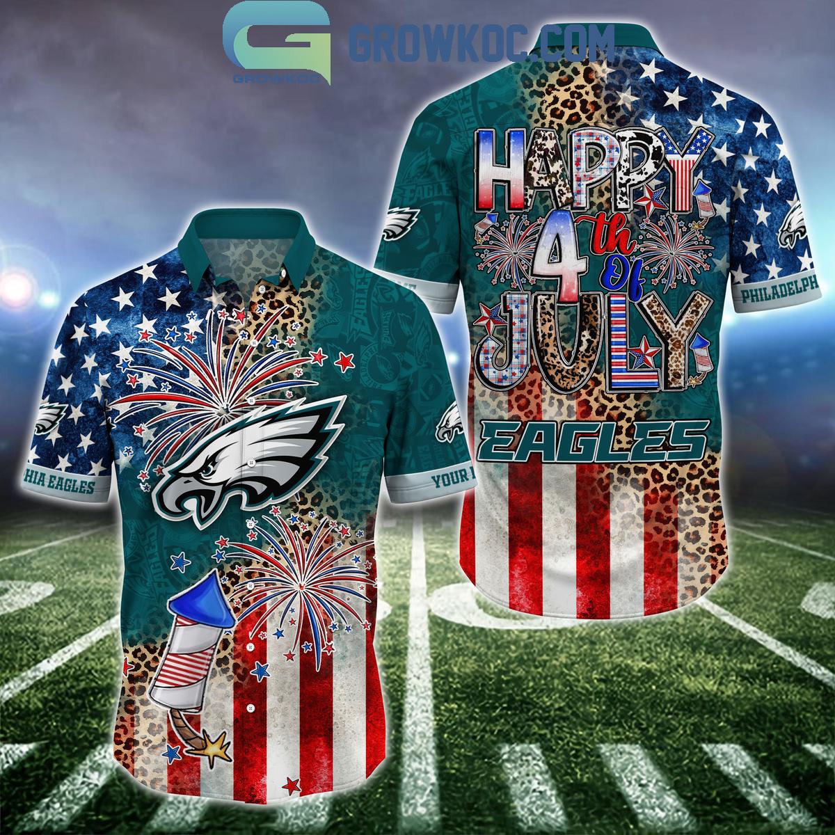 Philadelphia Eagles Patriot Fan Happy 4th Of July Hawaiian Shirts