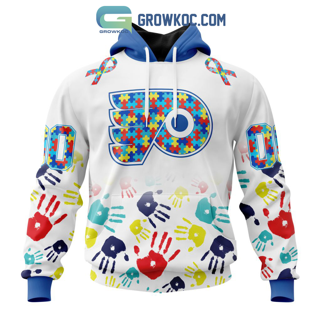 Philadelphia Flyers NHL Special Autism Awareness Hands Hoodie T Shirt