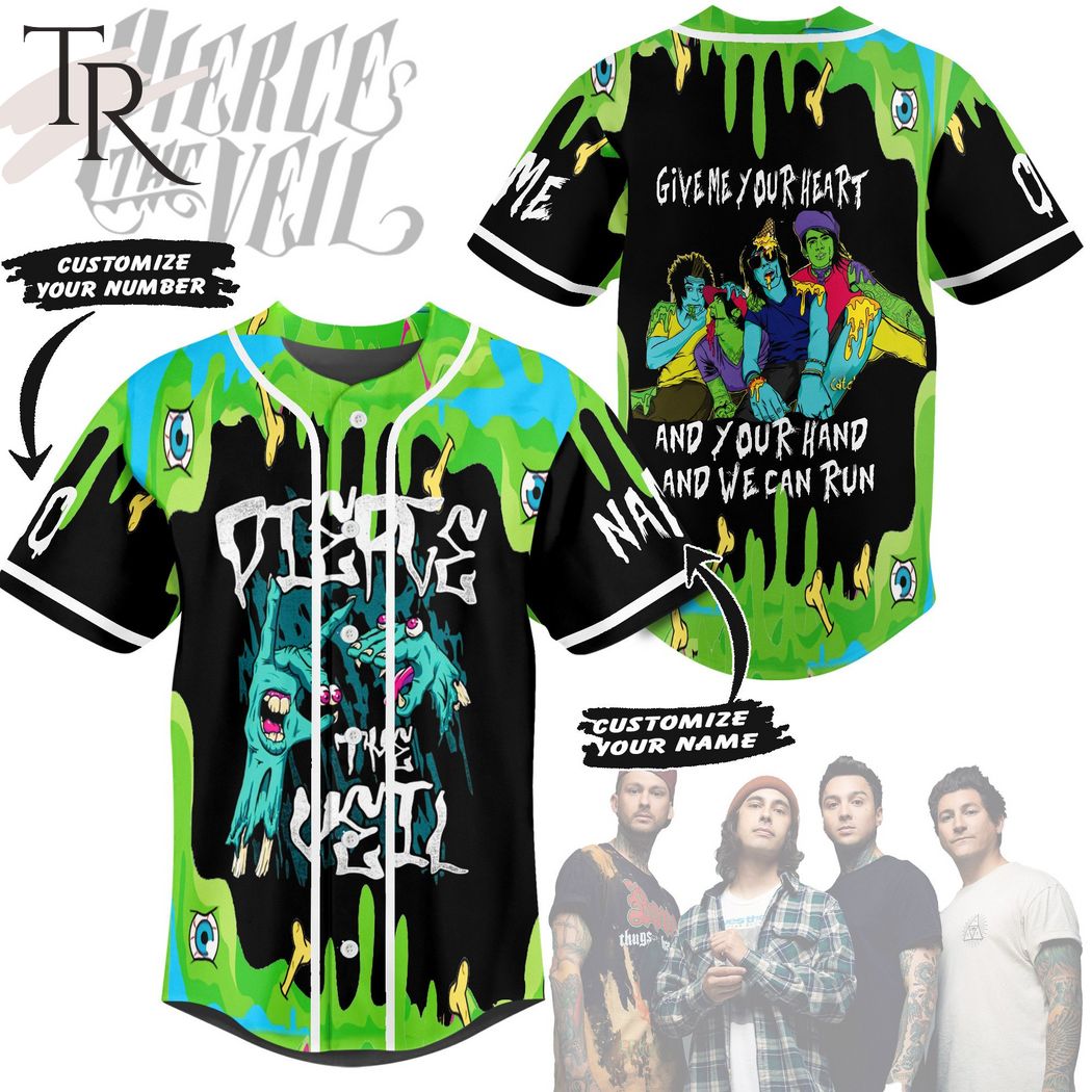 Pierce The Veil Give Me Your Heart And Your Hand And We Can Run Custom Baseballl Jersey