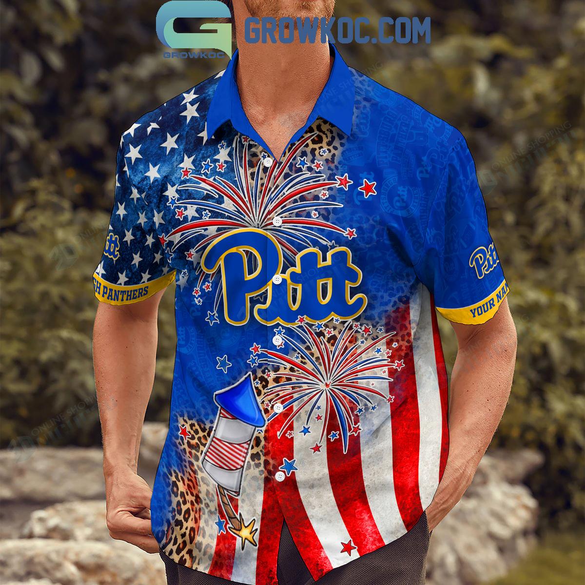 Pittsburgh Panthers Celebrating Happy 4th Of July Hawaiian Shirts