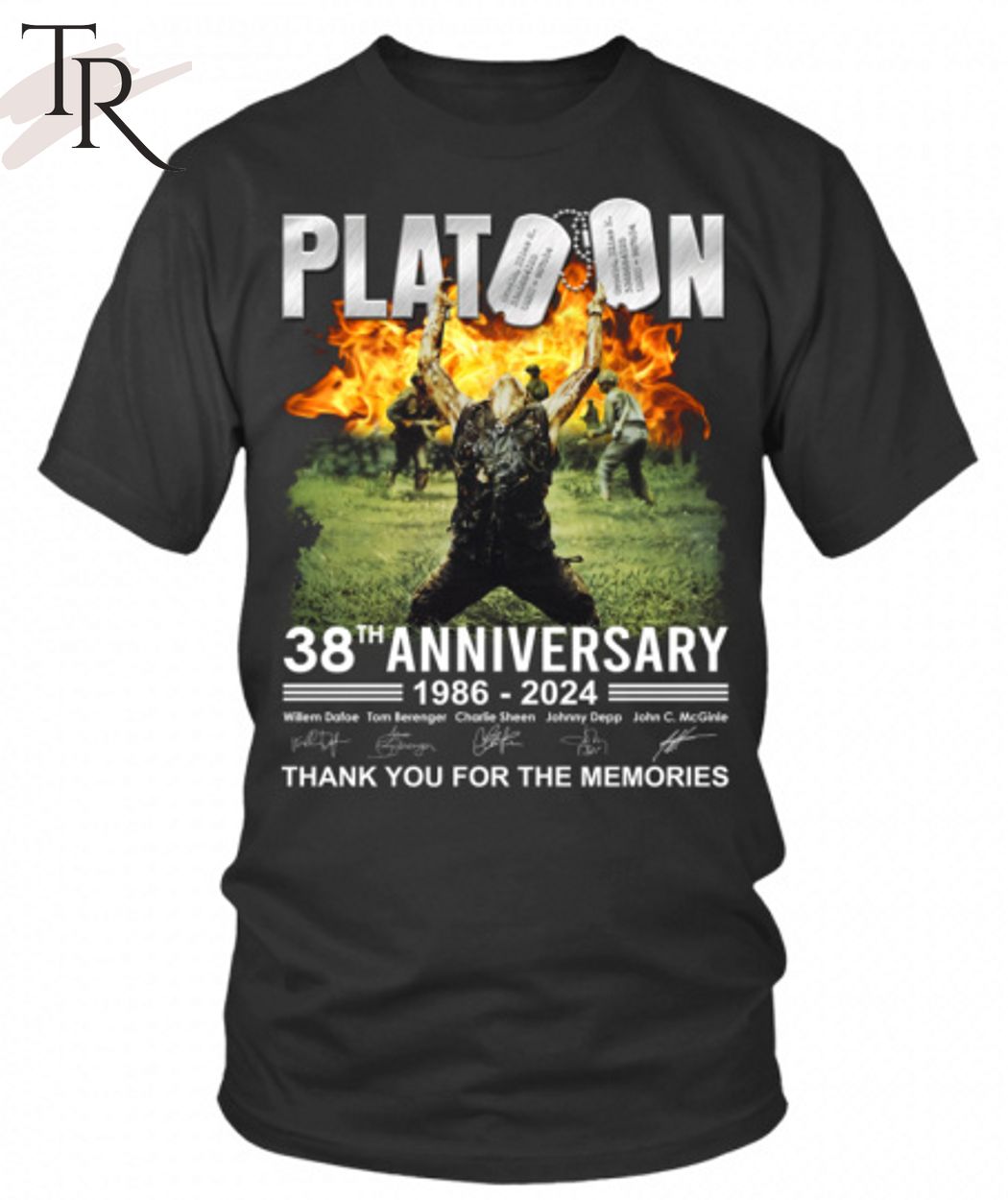 Platoon 38th Anniversary 1986 - 2024 Thank You For The Memories T-Shirt