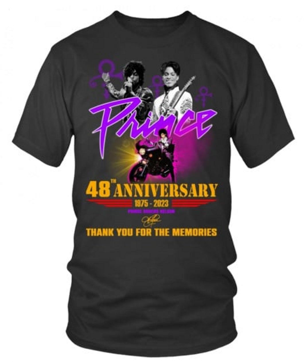 Prince 48th Anniversary 1975 - 2023 Thank You For The Memories T-Shirt