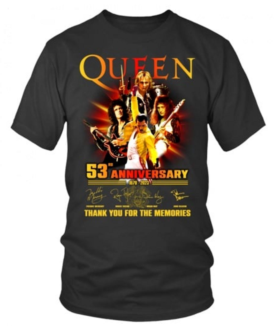 Queen 53rd Anniversary 1970 - 2023 Thank You For The Memories T-Shirt