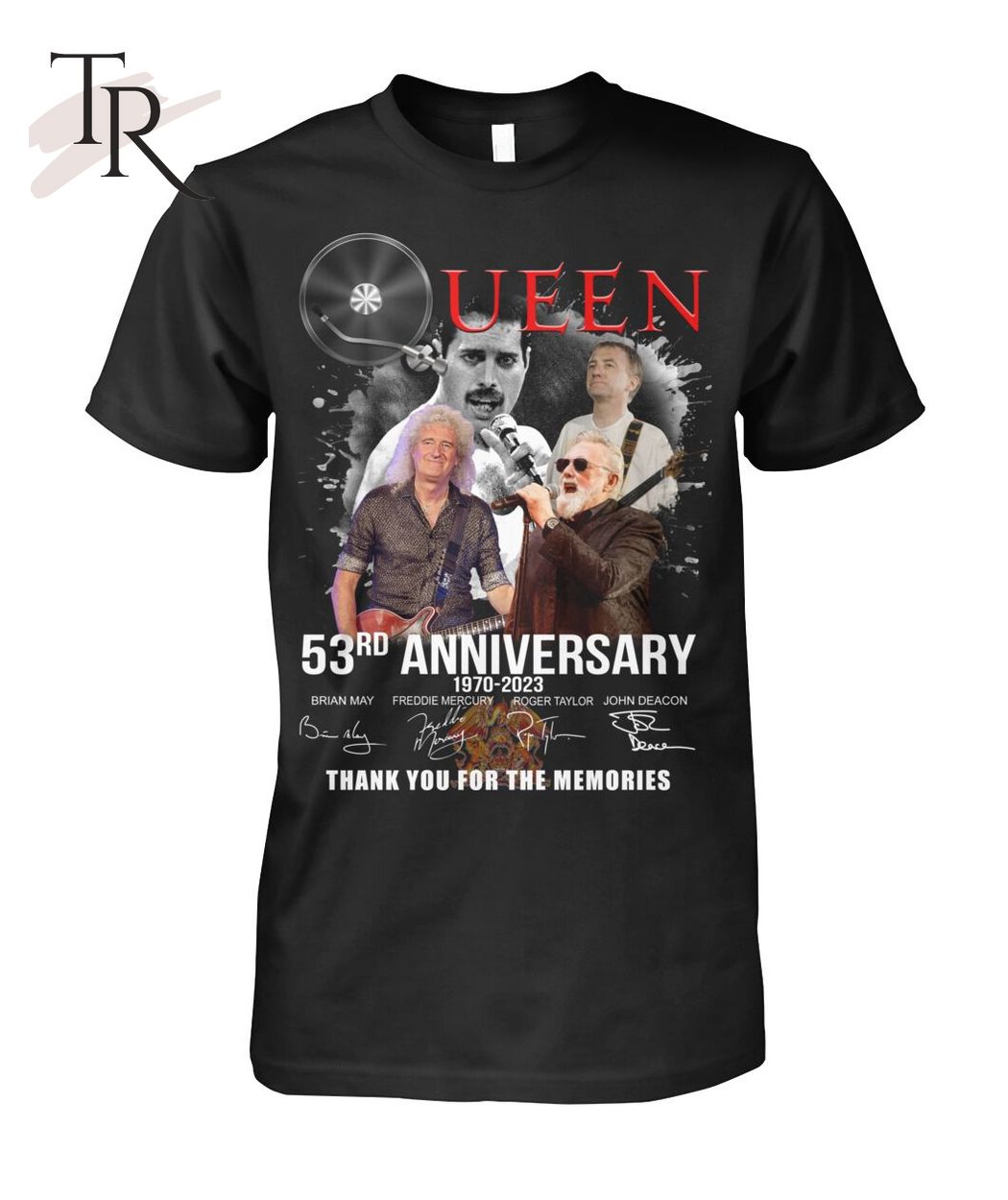 Queen 53rd Anniversary 1970 - 2023 Thank You For The Memories T-Shirt