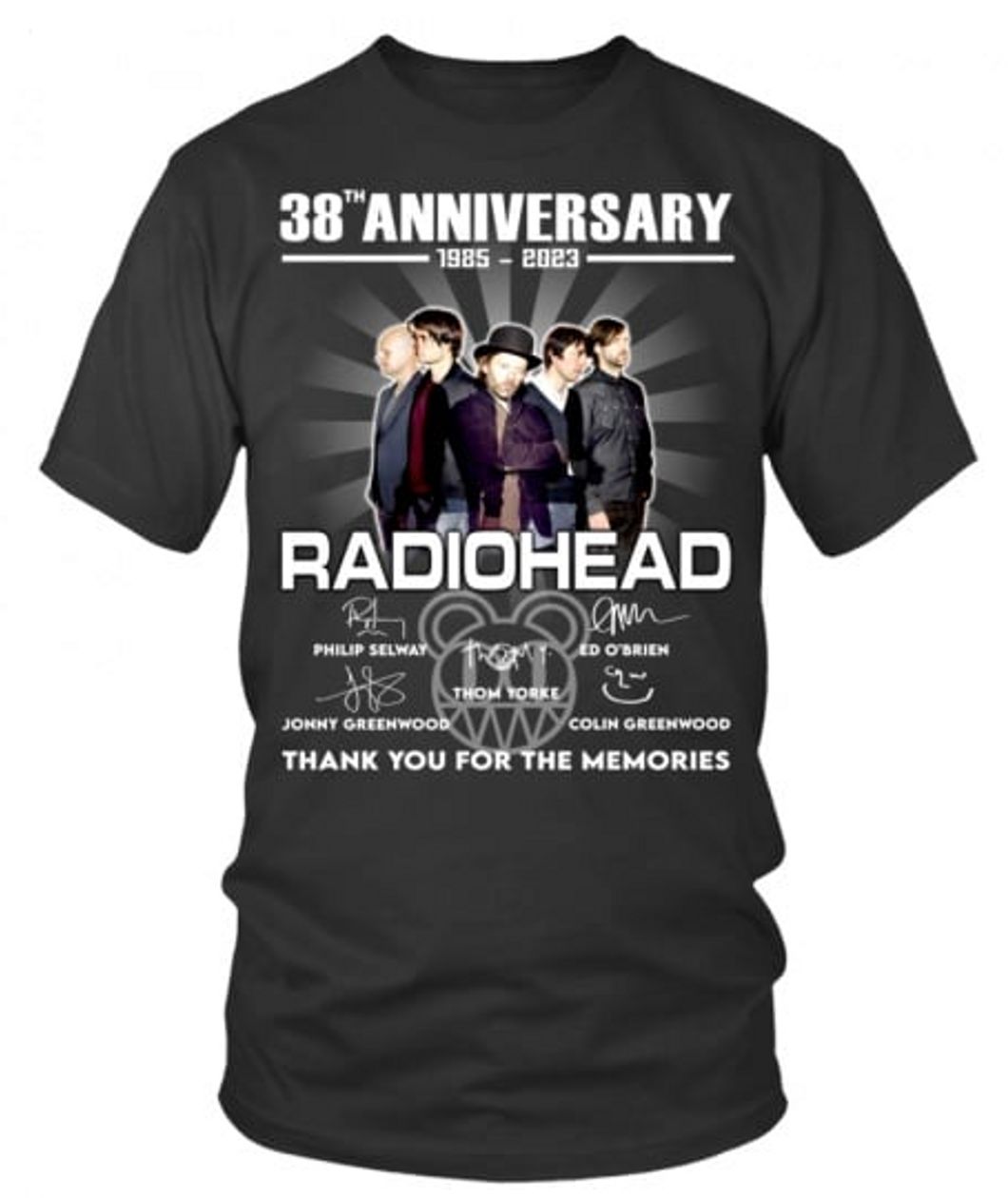 Radiohead 38th Anniversary 1985 - 2023 Thank You For The Memories T-Shirt