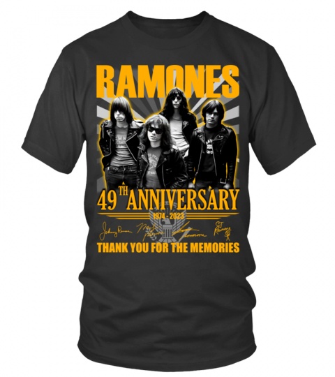 Ramones 49th Anniversary 1974 - 2023 Thank You For The Memories T-Shirt