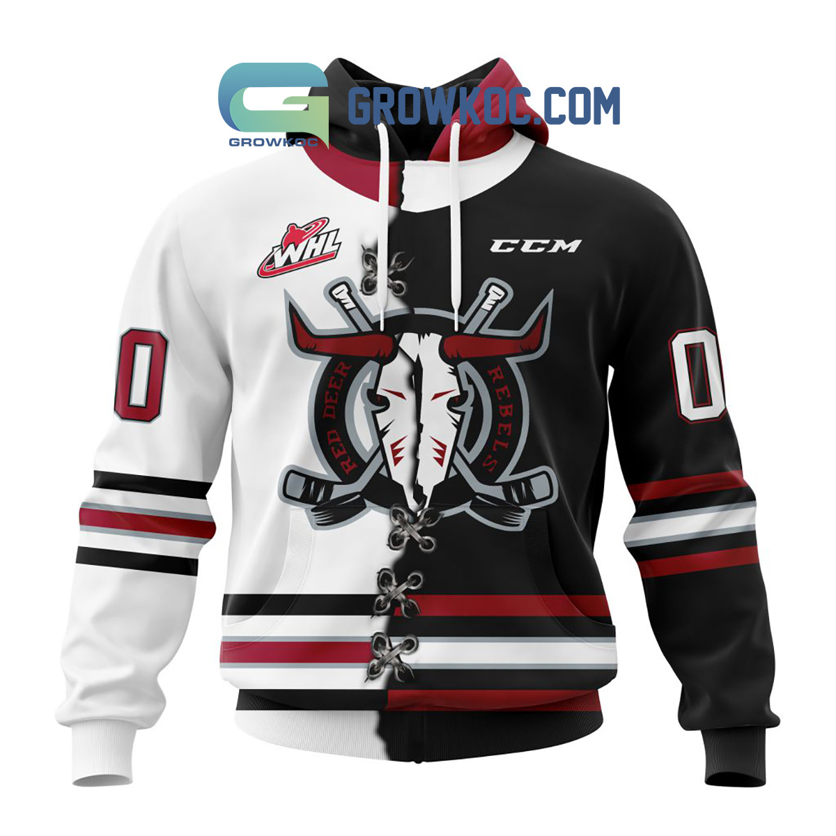 Red Deer Rebels Mix Home And Away Jersey Personalized Hoodie Shirt