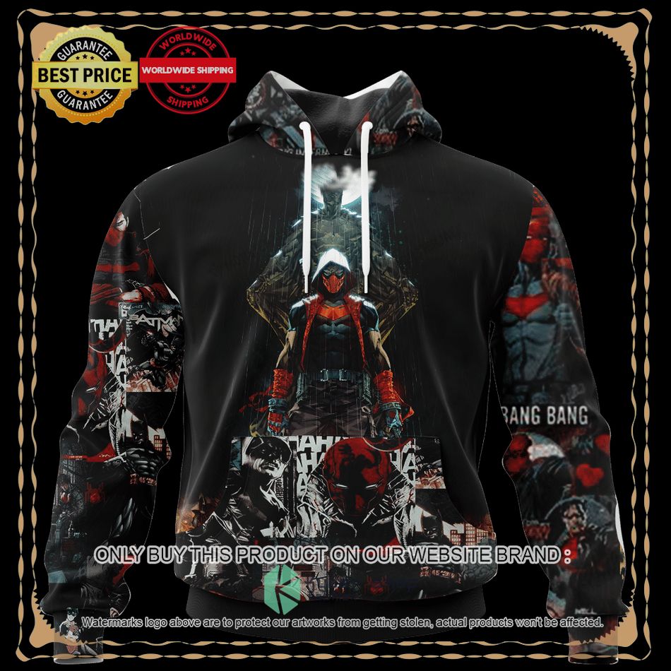 Red Hood DC Comics Universe Black Hoodie, Hoodie Mask