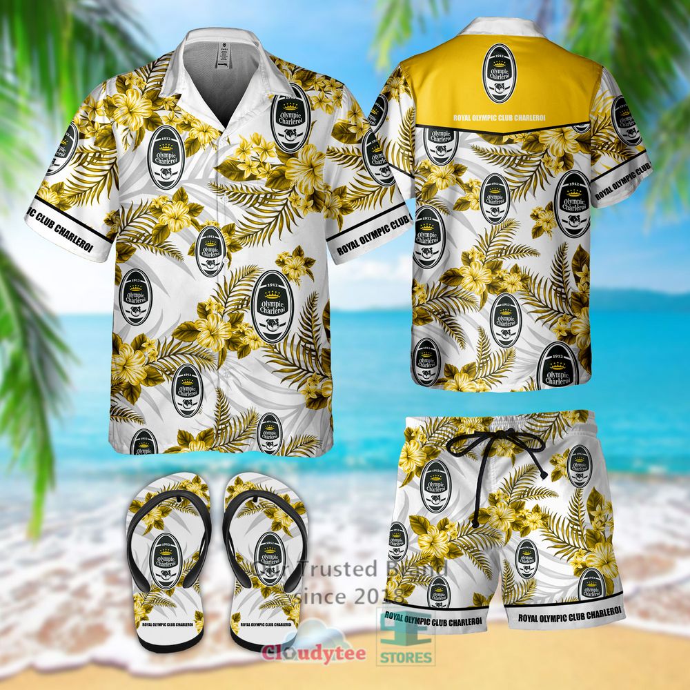 Royal Olympic Club Charleroi Hawaiian Shirt, Short, Flip-Flops