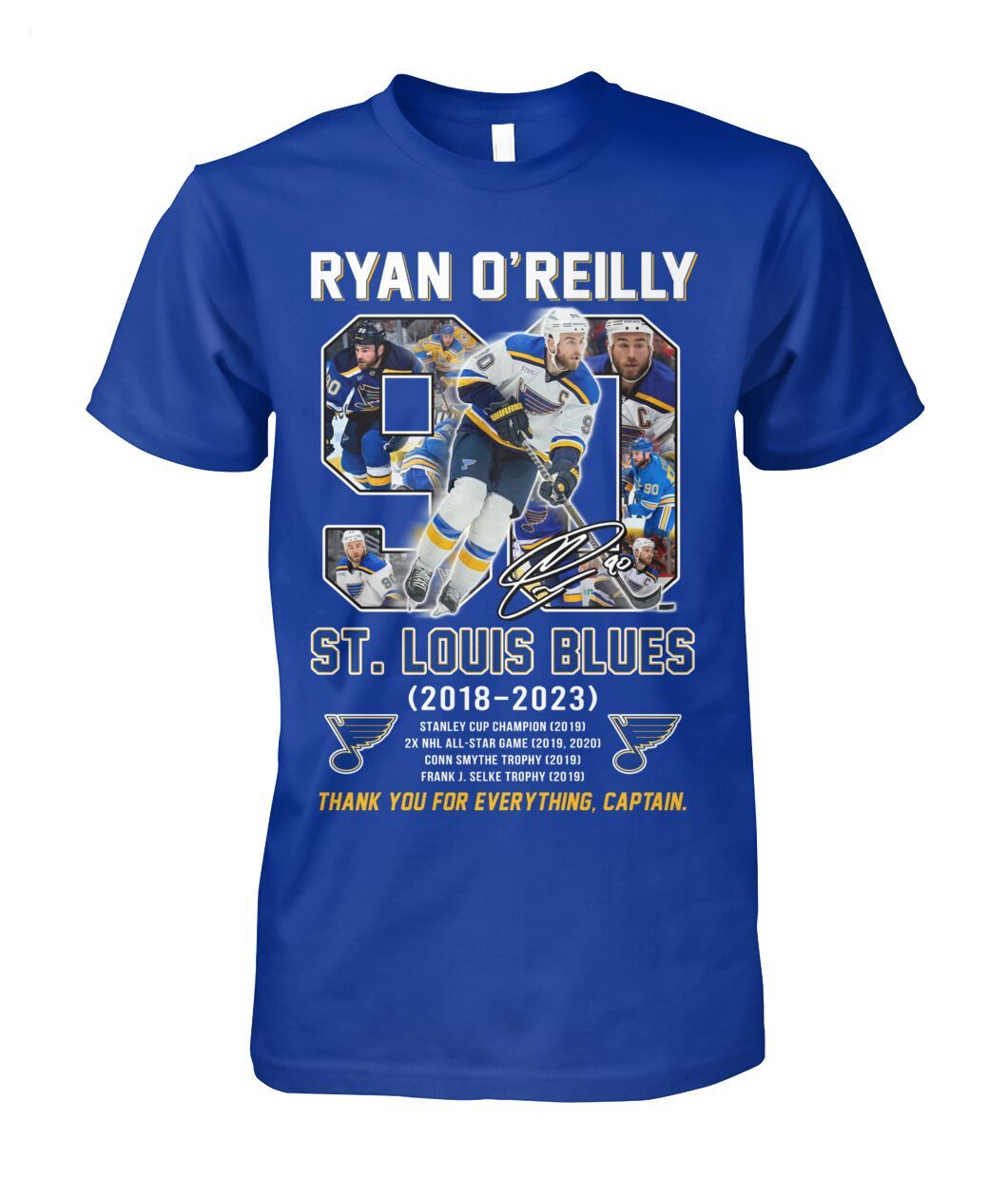 Ryan O'Reilly St. Louis Blues 2018 - 2023 Thank You For Everything, Captain T-Shirt