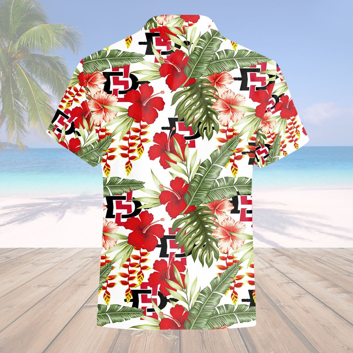 San Diego State Aztecs Men's Basketball Tropical Pattern Gift For Fans 3D Hawaiian Shirt