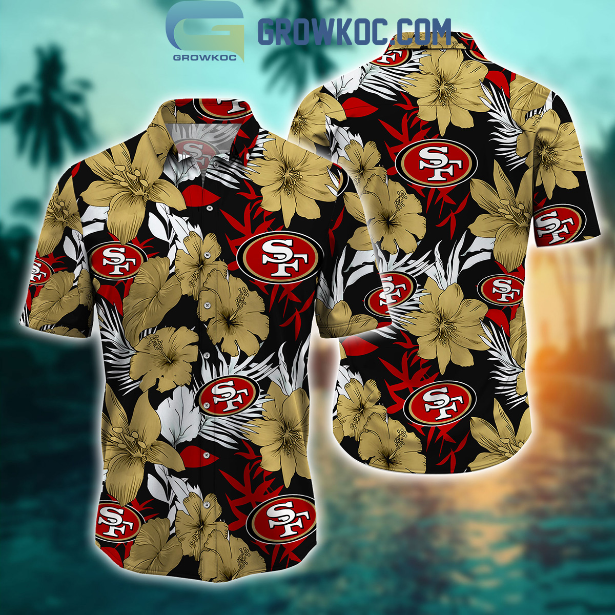 San Francisco 49ers Tropical Aloha Hibiscus Flower Hawaiian Shirt