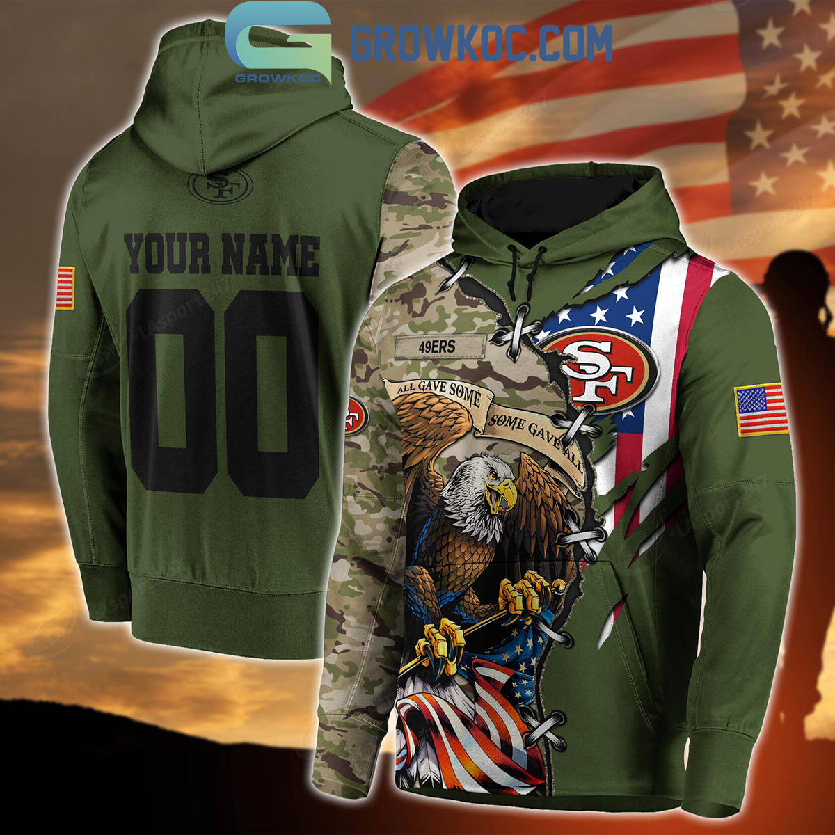 San Francisco 49ers Veteran Proud Of America Personalized Hoodie Shirts