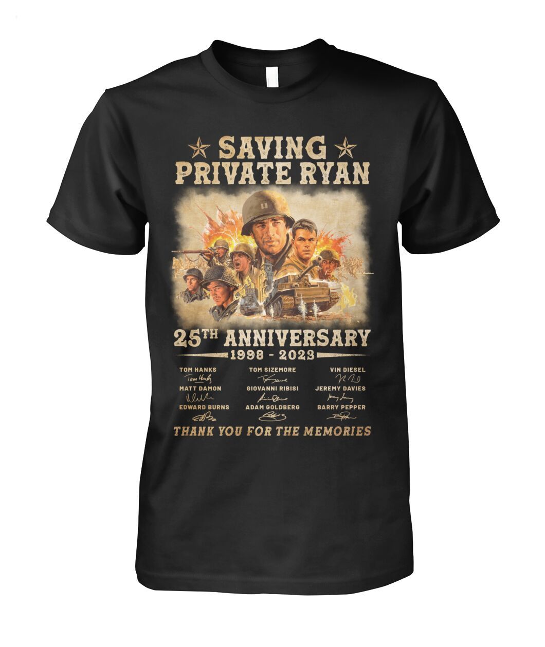 Saving Private Ryan 25th Anniversary 1998 - 2023 Thank You For The Memories T-Shirt
