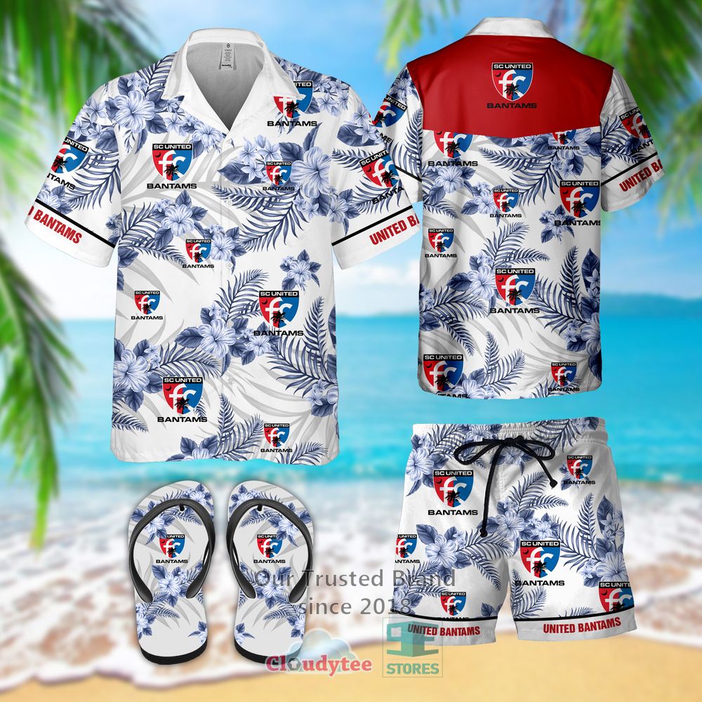 SC United Bantams Hawaiian Shirt, Short, Flip-Flops