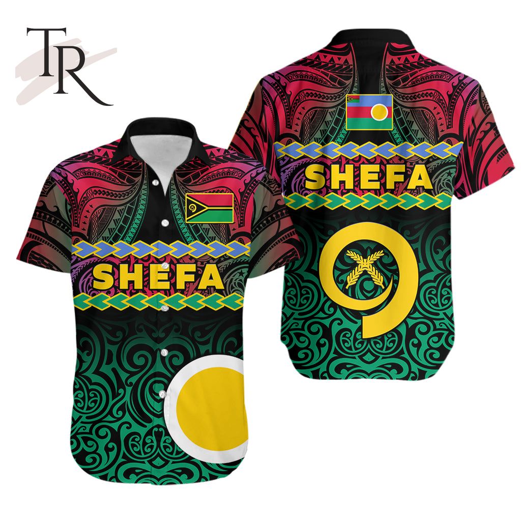 Shefa Province Hawaiian Shirt Vanuatu Pig Tusk Polynesian Flag Style