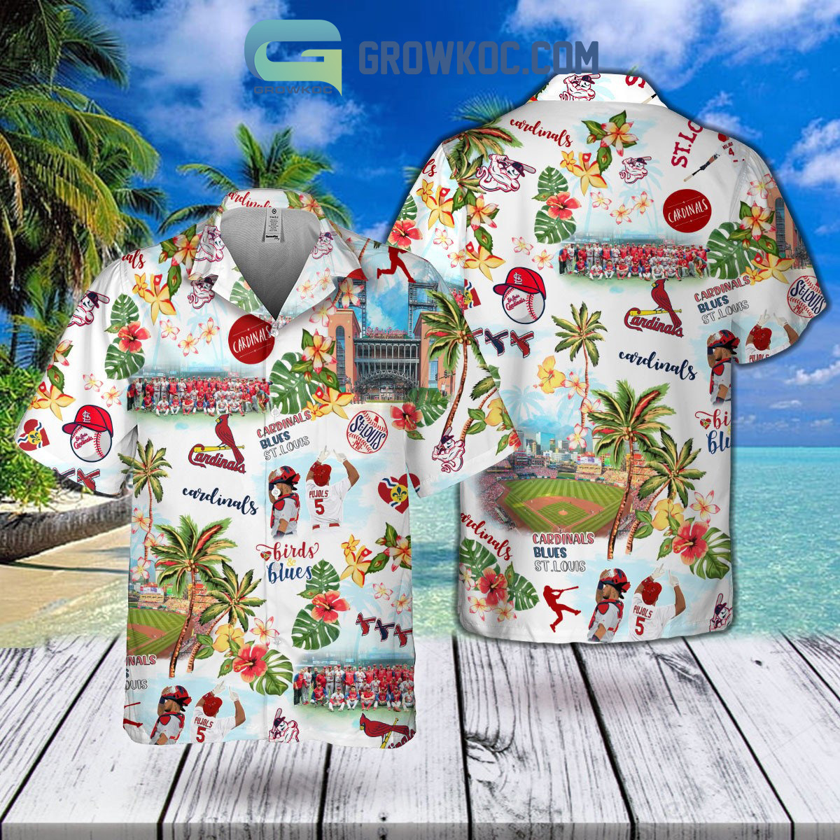 St Louis Cardinals Birds Blues Funny Hawaiian Shirt