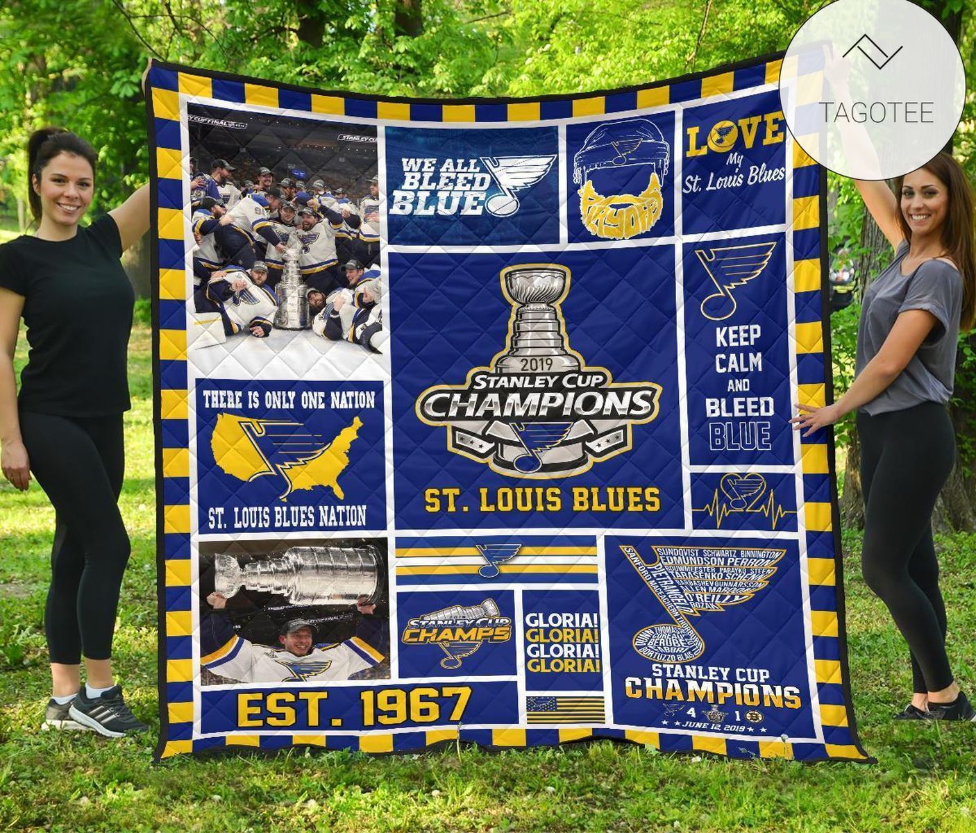 St. Louis Blues Champs Stanley Cup 2 Express Quilt Blanket