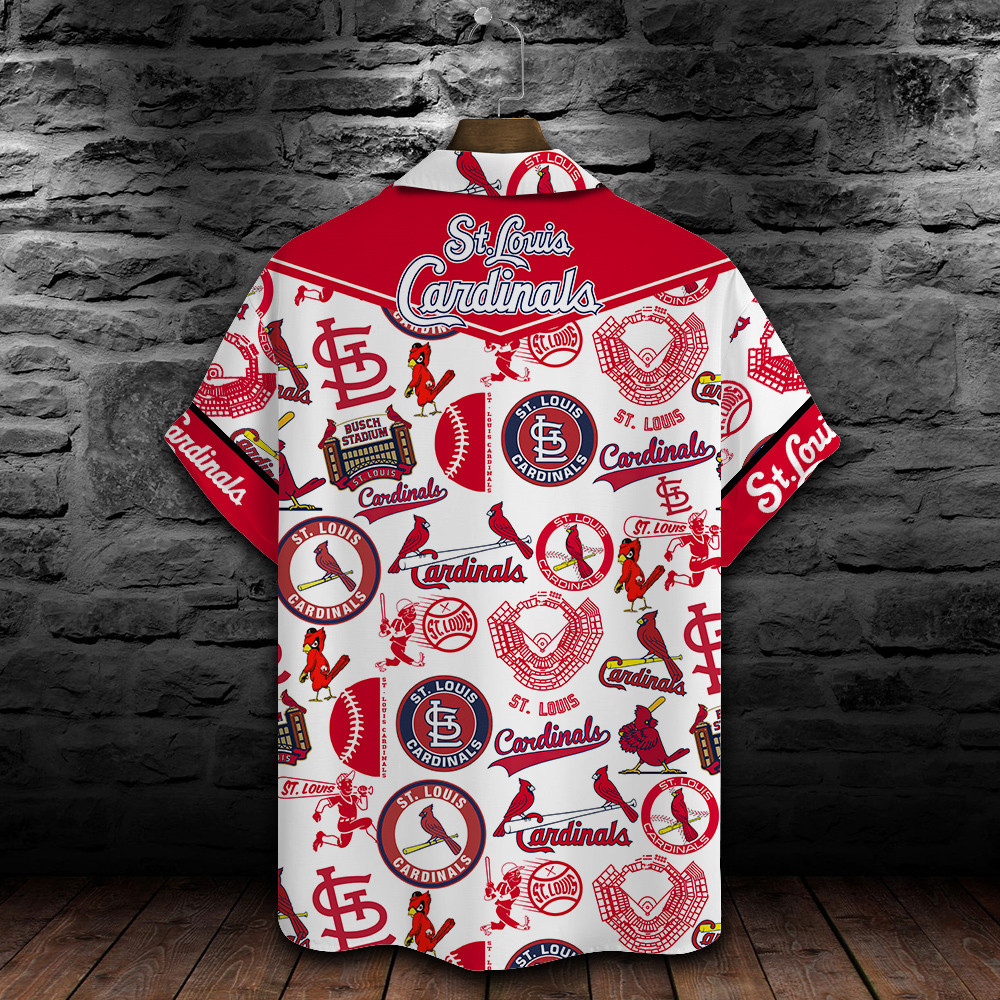 St. Louis Cardinals Major League Baseball Logo Pattern 2024 AOP Hawaiian Shirt Baseball Pattern
