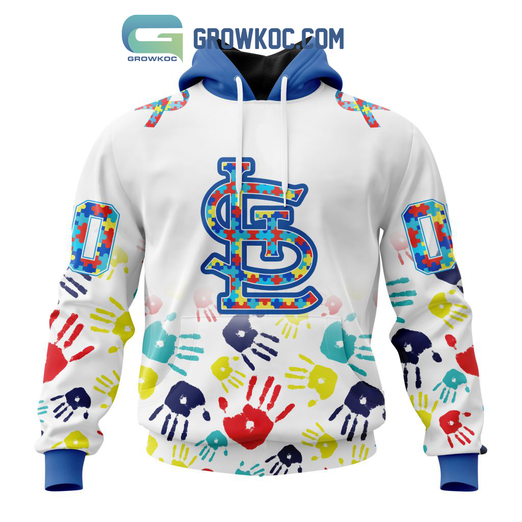 St. Louis Cardinals MLB Autism Awareness Hand Design Personalized Hoodie T Shirt