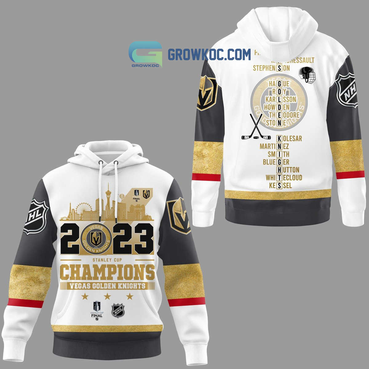 Stanley Cup 2023 NHL Champions Vegas Golden Knights Best Team White Design Hoodie T Shirt