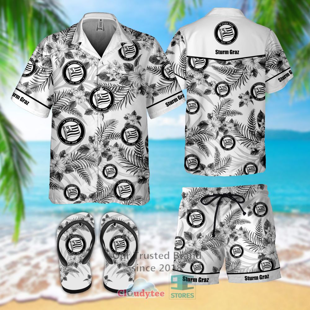 Sturm Graz Hawaiian Shirt, Short, Flip-Flops