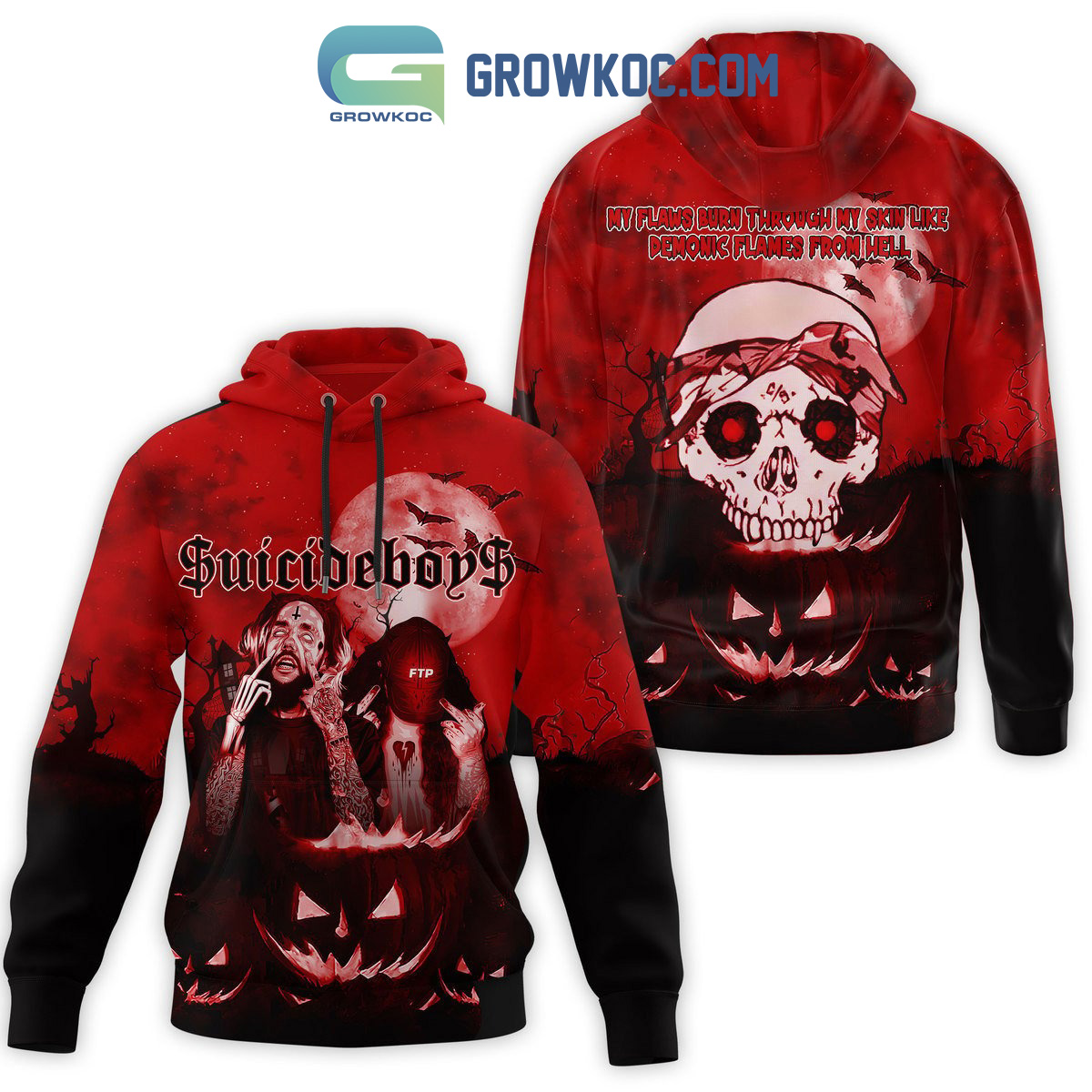 Suicideboys My Flaws Burn Through My Skin Like Demonic Flames From Hell Hoodie T Shirt